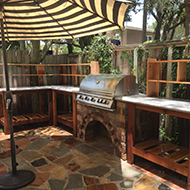 Outdoor Kitchen with an Umbrella in Jacksonville, FL